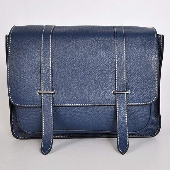 H92110 Hermes Steve 32CM Mens Bag Clemence blu scuro